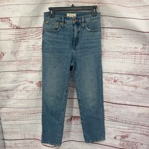 Madewell Classic Straight Jeans Womens Size 25 Medium Wash High Rise Denim‎